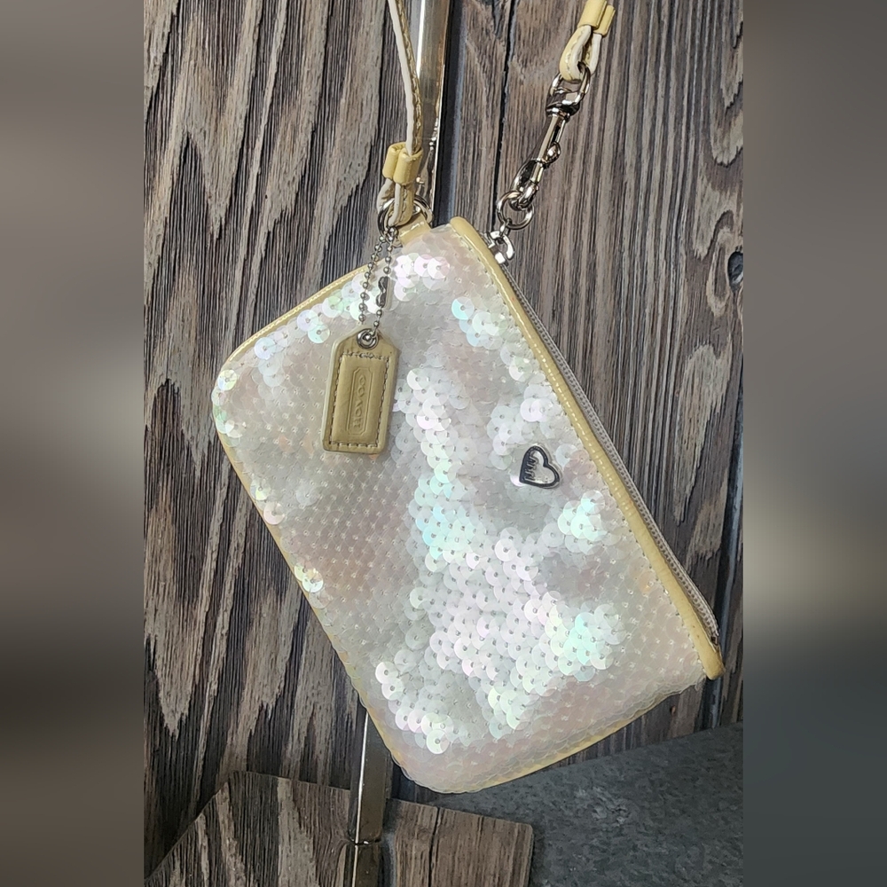 Coach Poppy Sequence Wristlet